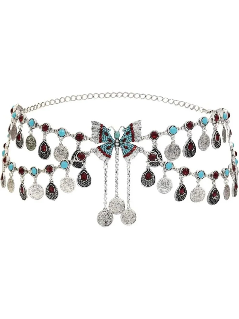 Boho Crystal Flower Waist Belt for Women | Ethnic Belly Chain & Body Jewelry